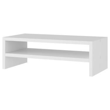 Imagem de Suporte Stand Base Para Tela Monitor Laptop Soft Elevado 45Cm Em Mdf Com 01 Prateleira Branco