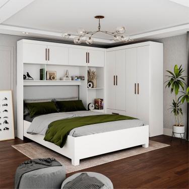 Imagem de Guarda Roupa Casal Modulado 4 Portas Hercules 4 Portas 4 Gavetas Branco