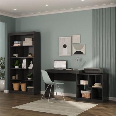 Imagem de Kit 2 Peças Com Escrivaninha E Estante Para Livros Manila Espresso Móveis Onix