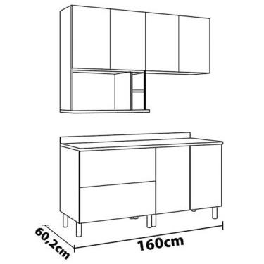 Imagem de Cozinha Completa Rubi Com 6 Portas E 2 Gavetas Bartira