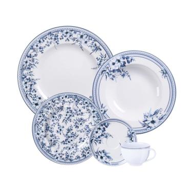 Imagem de Aparelho De Jantar Tramontina Azzura Em Porcelana Decorada 20 Peças