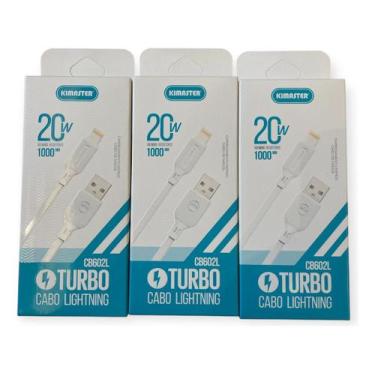 Imagem de Cabo Turbo 20w cb602l Usb Kimaster Para Celular Com Entrada Lightning 