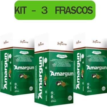 Imagem de Amargun Digestivo Vitaminas B1 e B6 Amargo 500ml kit 3 frascos Supraer