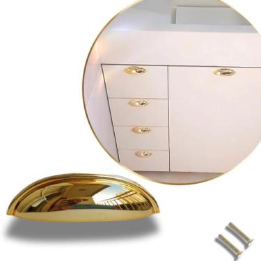 Imagem de Kit 6 Puxador Concha Colonial p/Gavetas e Armários Em Metal - Compras 