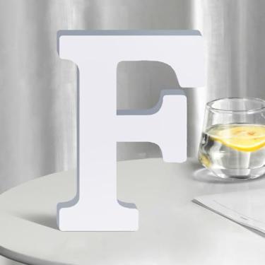 Imagem de SETNDTS Letras De Madeira Brancas 8" Para Decoração Parede, Casa Grande Inacabada, Artesanato Com Alfabeto Madeira, Placa Jardim Vertical Ou Placas Nome Ambiente, Faça Você Mesmo (F)