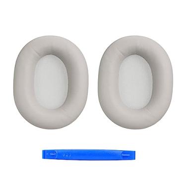 Imagem de PhantAccy Almofadas De Reposição Premium Para Fones Ouvido Sony Wh-1000Xm5 Com Cancelamento Ruído, Couro Macio Ao Toque, Espuma Memória Respirável, Conforto Duradouro, Fácil Instalação (Cinza)
