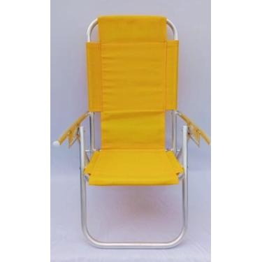 Imagem de Cadeira de Praia Carioca 5 Posições - RJ Cadeiras, Amarelo