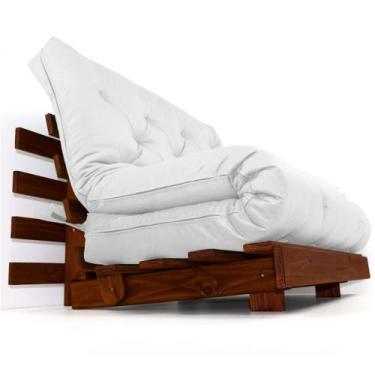 Imagem de Sofá Cama Casal Futon Tokio Branco Off Acquablock Madeira Maciça Cor I