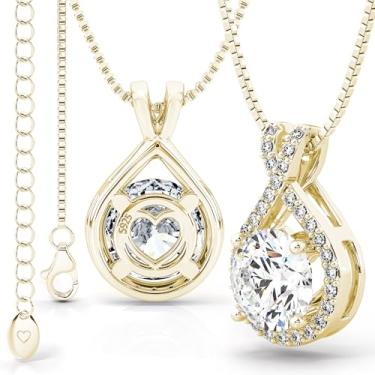 Imagem de Twine&Co Colar com pingente de moissanita Infinity – 1-3 quilates VVS1 Claridade D Cor Alternativa Diamante Crescido em Laboratório – Ouro 14K ou Prata com Corrente, Design Infinito Ecológico