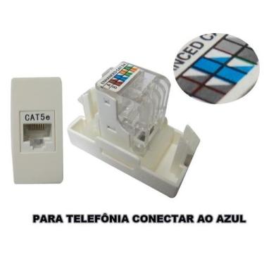 Imagem de Módulo Tomada Rj45 8 Vias Branca 6168 Siena Alumbra