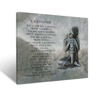 Imagem de Arte de parede em tela Zen Buddha Budismo Impressões emolduradas para homens, mulheres, meninos, meninas, adolescentes, religião, citações motivacionais, fotos, meditação, pintura, decoração de parede