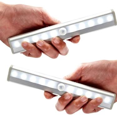 Imagem de AUTIDEFY Luz De Degrau Com Sensor Externo 10 Leds, Pacote 2 Luzes Led Para Armários Rv, Fita Noturna Magnética Colar Em Qualquer Lugar Lances Escadas, Armários, Corredores, Banheiros, Porta-Malas Ca