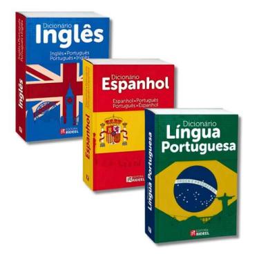 Imagem de Kit Dicionários: Português + Inglês + Espanhol com Qr-Code - Didático 