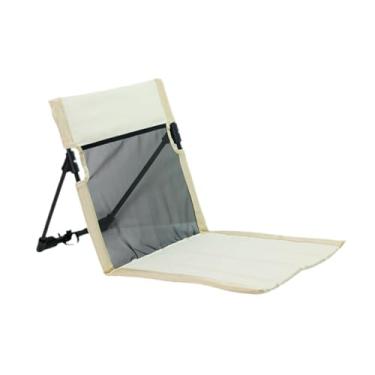 Imagem de Bothyi Cadeira de chão, assento de praia com bolsa de transporte, almofada de descanso Oxford multiuso, almofada dobrável para pesca, shows, viagens, Branco