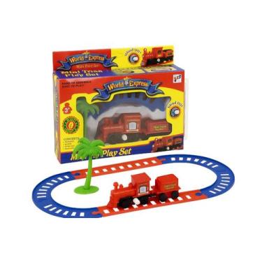 Imagem de Mini Trem Locomotiva Com Trilho a Corda Brinuqedo Infantil - GoalKids