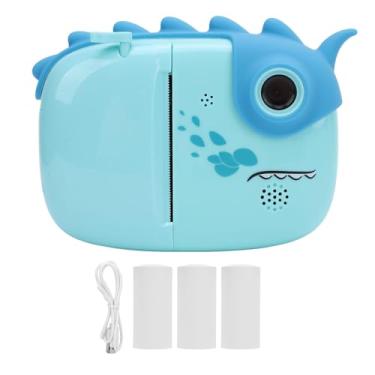 Imagem de Câmera de impressão instantânea de 3 polegadas IPS Touch Tela Touch lente dupla traseira 1080p 48MP Câmera digital Impressão térmica sem tinta USB Carregamento USB para crianças (Azul)