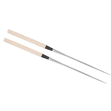 Imagem de Tomotato Hashis De Aço Inoxidável Para Sushi Japonês Com Cabo Madeira - Utensílios Empratamento Do Chef, Moribashi Ensopado E Macarrão, 30 Cm Comprimento