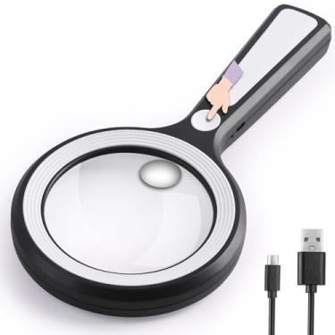 Imagem de Amoper Lupa De Moedas 20X 30X, Recarregável Usb Iluminada Com Luz Portátil Para Moedas, Idosos, Leitura, Artesanato, Joias, Hobbies