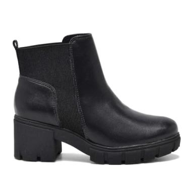 Imagem de Bota Feminina Via Marte Chelsea Salto Bloco Tratorado Preto 38