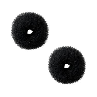 Imagem de Kit 2 Pçs Enchimento Redondo P/Penteados De Cabelo Infantil (Preto)