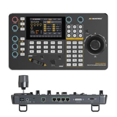 Imagem de AVMATRIX Controlador de câmera PKC4000-NDI PTZ com tela sensível ao toque de 5 polegadas, suporte PoE para transmissão ao vivo de igrejas e conferências