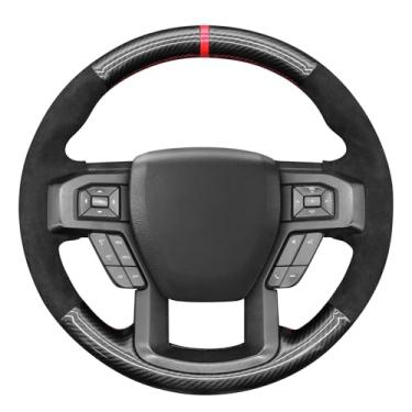 Imagem de MEWANT Capa de volante costurada faça você mesmo para Ford F-150 F150 2015-2020/F-250 F250 2017-2022/F-350 F350 2017-2022/F-450 F450 2017-2022/Expedition 2017-2022/Expedition 2017-2017-2012/Expedition