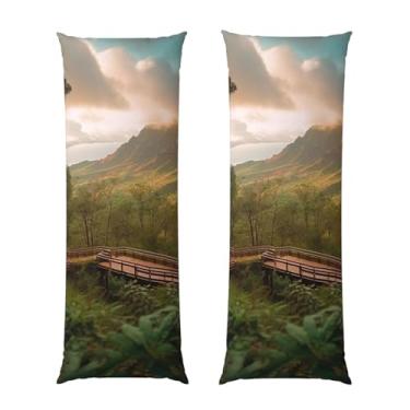 Imagem de Capa de travesseiro corporal com zíper oculto, fronha longa de microfibra macia e respirável para travesseiro de corpo, capas de travesseiro de parque selvagem para dormir presente de cama 50 x 137 cm