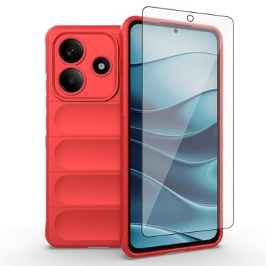 Imagem de Asuwish Capa de celular para Xiaomi Redmi Note 14 5G com protetor de tela de vidro temperado e TPU macio, fina, à prova de choque, capa protetora de silicone acessórios Note14 G5 mulheres homens