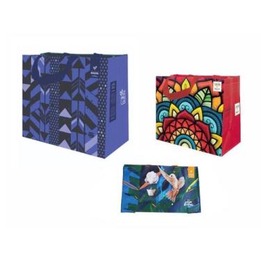 Imagem de Sacolas Ecobag de Ráfia 1 Grande 1 Média 1 Mini Sortido B4U