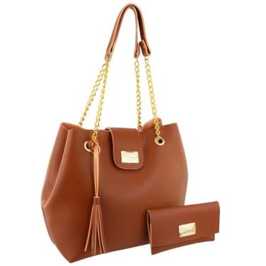Imagem de Kit Bolsa Feminina Sacolão Alças Correntes Pratica E Elegante