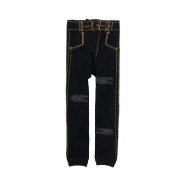 Imagem de Calça Legging Jeans Infantil Bebê 02 a 03 anos Pimpolho - Preta