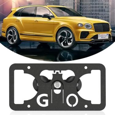 Imagem de Moldura frontal sem furadeira compatível com Bentley Bentayga 2017-2023 Suporte de montagem de grade de placa de carro antifurto Capas de etiqueta de carro à prova de ferrugem, acessórios de carro à