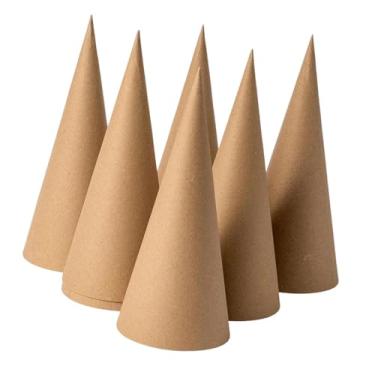 Imagem de Nishiyuenyi 6 Cones de Papel Machê, Abertos Na Parte Inferior, Decorações Criativas para árvores de Natal, Faça Você Mesmo, para Criar, Pintar E Decorar Chapéus D, 35cm