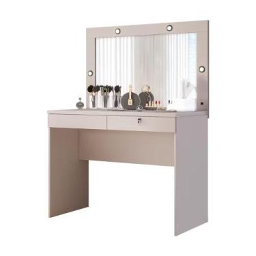 Imagem de Penteadeira Camarim 02 Gavetas com Iluminação LED - Off White - Capric