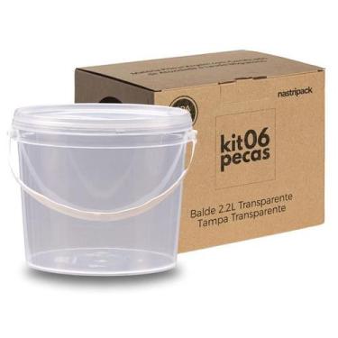 Imagem de Balde 2.2L Transparente Para Doces - Kit 6 Pçs - Nastripack