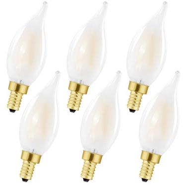 Imagem de Lâmpadas Chandelier HOMOSUM Dimmable E12 6W 5000K (pacote com 6)