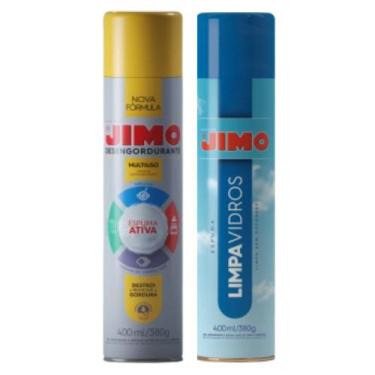 Imagem de Kit Limpeza Jimo Desengordurante Com Limpa Vidros Box 400ml Janelas Vi