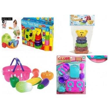 Imagem de Brinquedos Baby Toy + Meu Ursinho + Cestinho Legumes + Fogão - Pica Pa