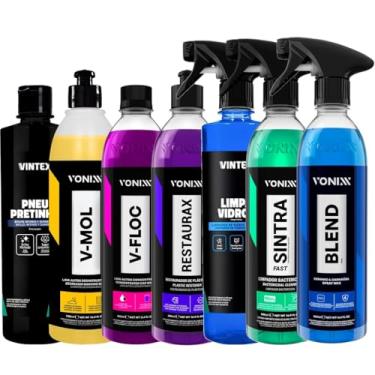 Imagem de Kit Lavagem Completa Vonixx Blend 500ml Sintra 500ml Limpa vidros 500ml Restaurax 500ml V-floc 500ml V-mol 500 Pneu 500