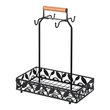 Imagem de Llazsybz Suporte de Exposição para Acessórios de Xícaras de Café, Ganchos de Metal para de Cozinha E Escritório, Porta-copos, Quadrado, Tamanho real