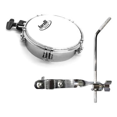 Imagem de Tamborim Com Clamp Tt409 E Suporte Para Percussão Ta422