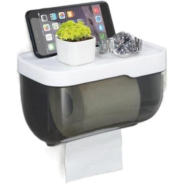 Imagem de Suporte Papel Higiênico De Parede Autocolante Adesivo Sem Furos Na Parede Para Banheiro Caixa Porta Papel Higienico