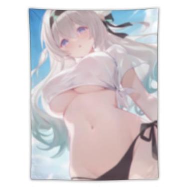 Imagem de LIEGBMEU Tapeçaria de biquíni sexy anime menina 152.4 cm x 203.2 cm interior exterior parede colcha arte decoração de tapeçaria caprichosa, AF423