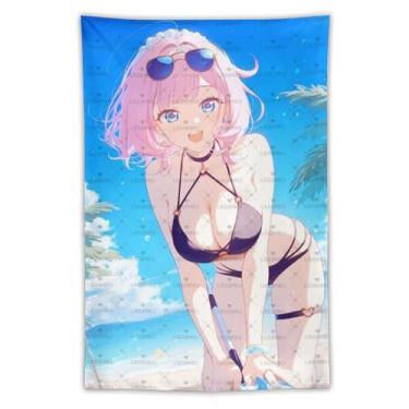 Imagem de LIEGBMEU Sexy Bikini Hot Anime Girl Tapeçaria 101.6 cm x 152.4 cm Interior Exterior Wall Quilt Art Decoração de Tapeçaria Caprichosa, Aa042