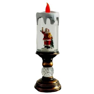 Imagem de Brabola Velas de Natal sem chama, luzes de globo de neve, boneco de neve, velas falsas operadas por bateria para decoração de casa de Natal, mesa de centro de mesa, decorações de casamento e férias