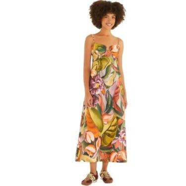 Imagem de Vestido Cropped Farm Rio Alça Folhagem de Inverno-Feminino