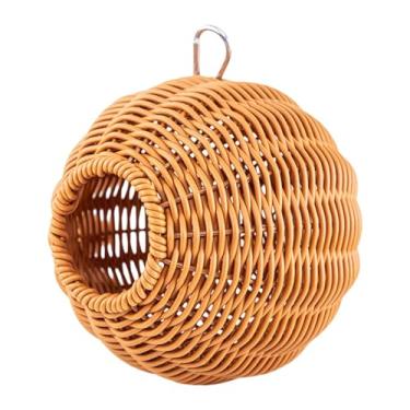 Imagem de IEUDNS Rede para pássaros, cama suspensa, gaiola feita à mão, acessórios, suporte para poleiro, casa para periquitos, calopsitas, papagaios,