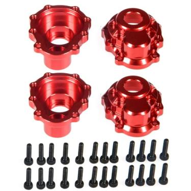 Imagem de WEFEINO 4Pcs Aluminum Front & Rear Steering Knuckle Portal Cover Upgrade Parts for Tra-xxas 1/10 TRX-4 TRX-6 RC Crawler Car (Red)