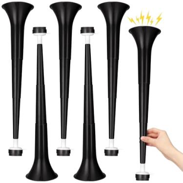 Imagem de GCQJOQ 6 Pieces Stadium Horn, 21 Inch Collapsible Vuvuzela Trumpet for Sporting Events Football Carnival Party Supplies, Black