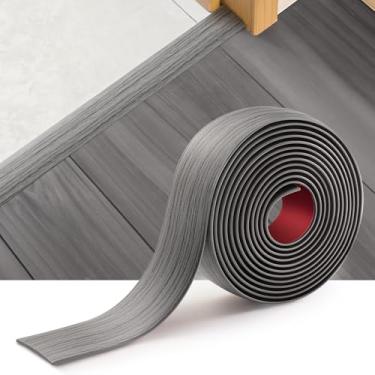 Imagem de INMOZATA Faixa de Transição de Piso de Vinil, Piso Divisor Plano Laminado Autoadesivo para Unir Vãos de Piso, Carpete, Cobertura de Soleira, Ladrilhos de Piso, Transições de Porta((4 Pés, Cinza)